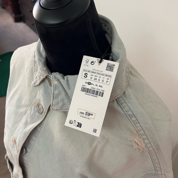 TRF Denim Jacket with pant style waist - Picture 2 of 3